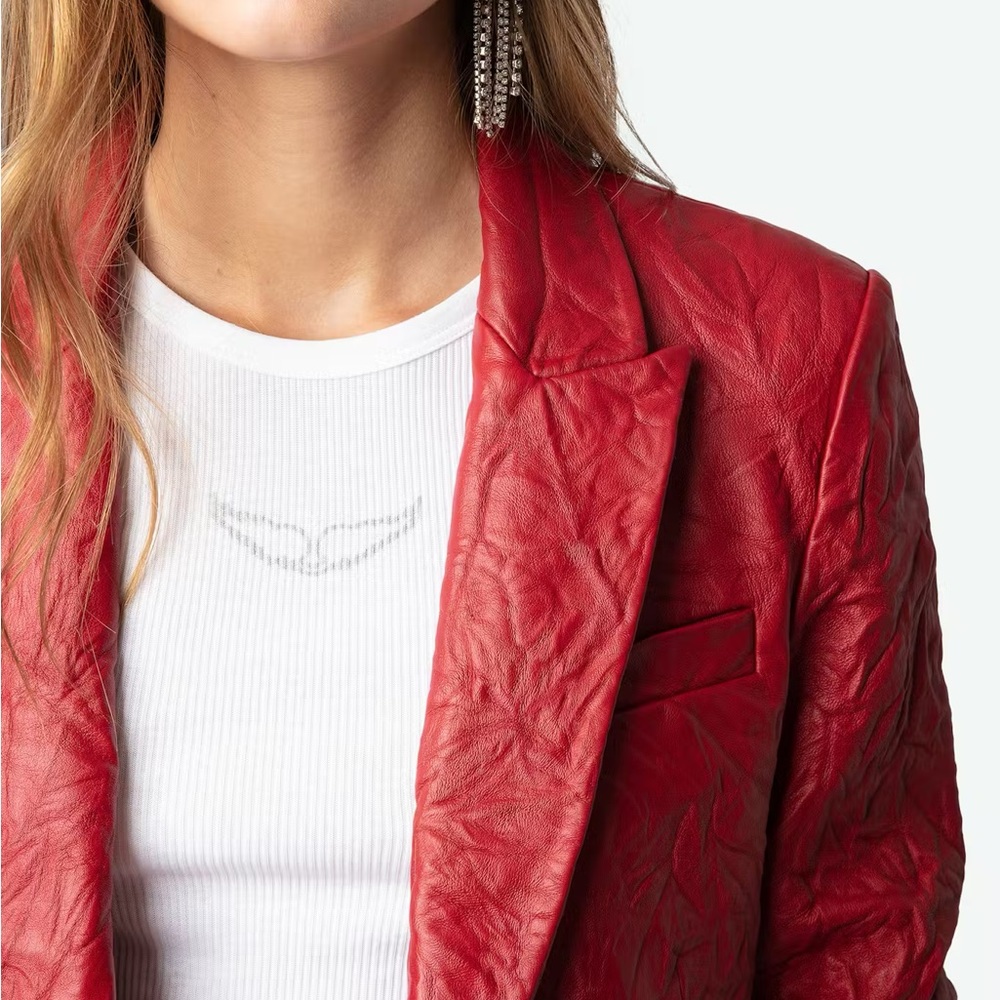 Zadig & Voltaire Red Blazer Tailored Suit Jacket - Picture 2 of 7